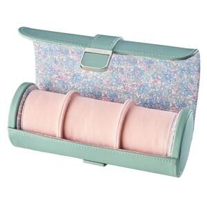 WOLF x Liberty Julia Interior Print Triple Watch Roll in Sage Green, 381517